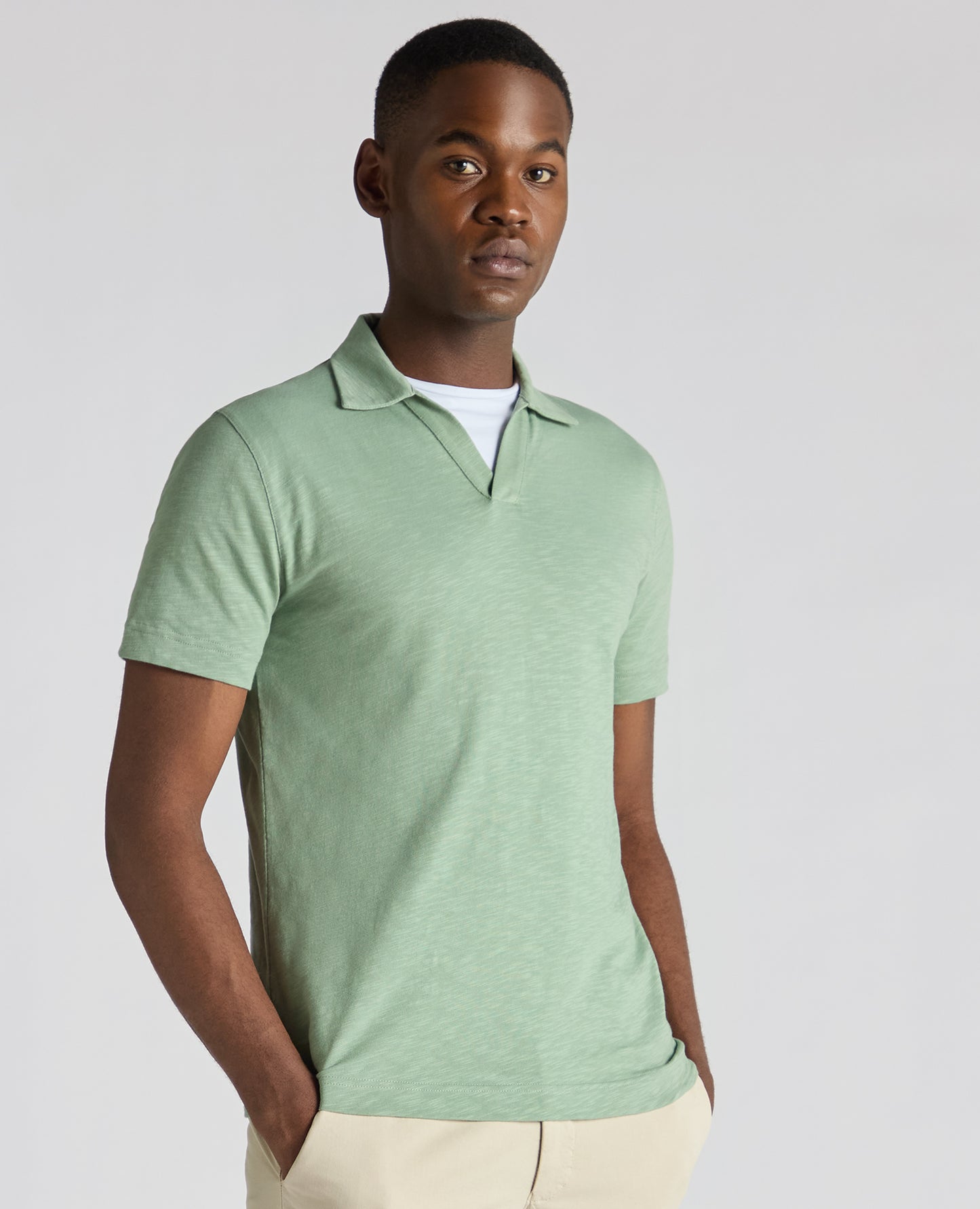 Remus Uomo  V-Neck Shirt - Light Green