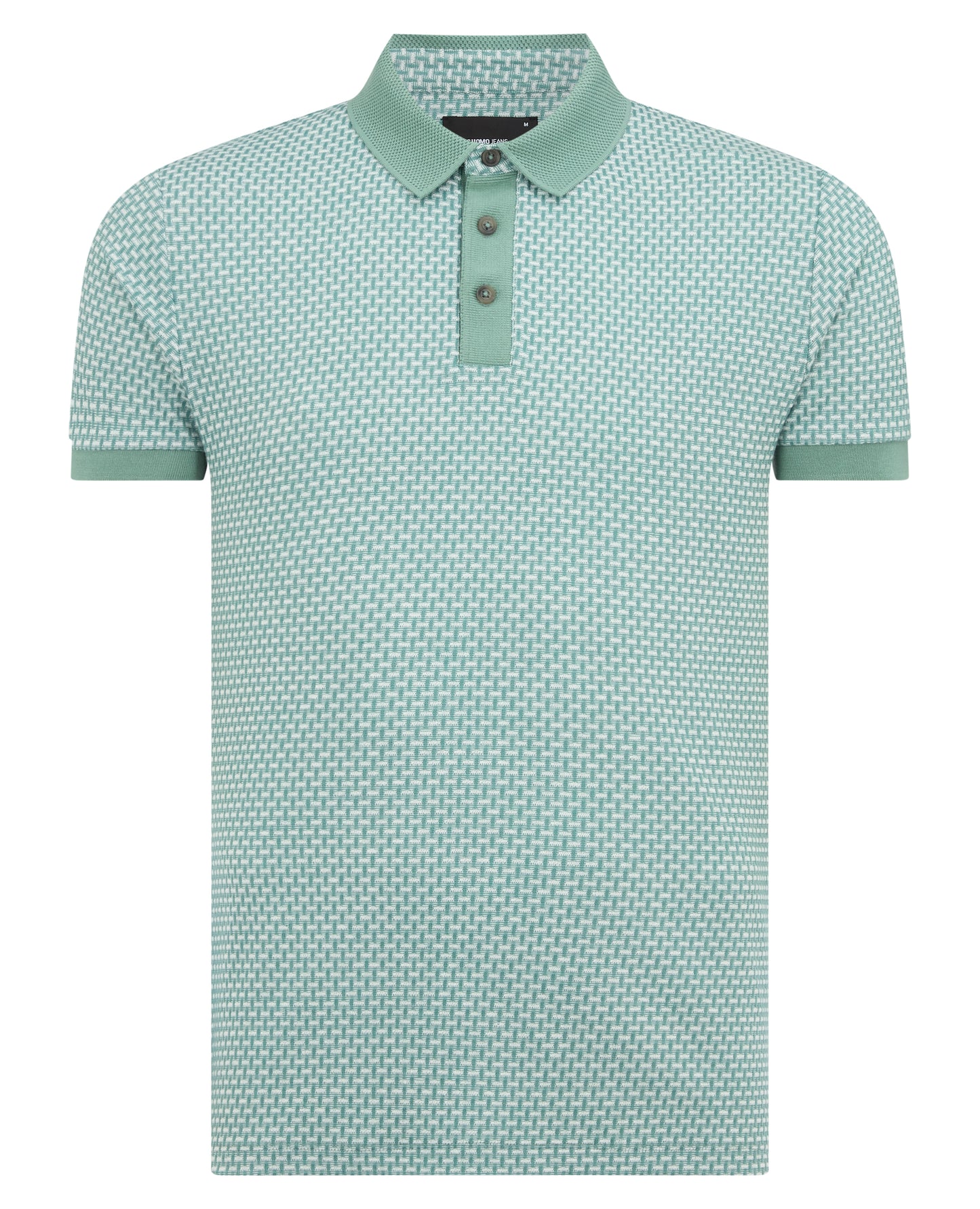 Remus Uomo Short Sleeve Pattern Polo - Green