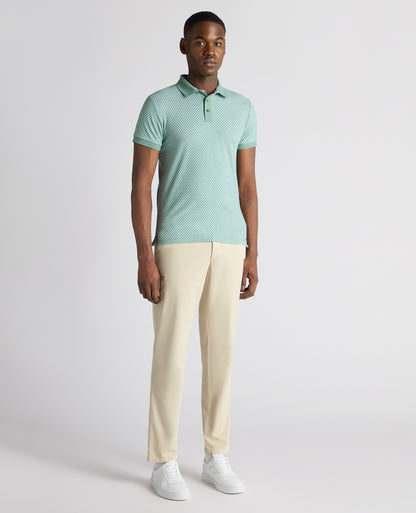 Remus Uomo Short Sleeve Pattern Polo - Green