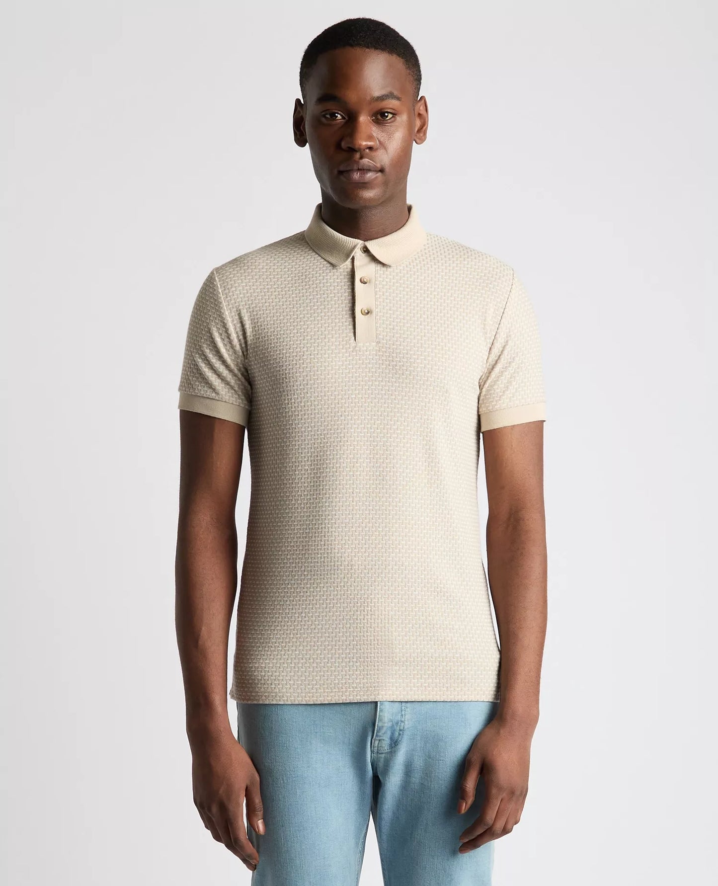 Remus Uomo Short Sleeve Polo Shirt - Beige