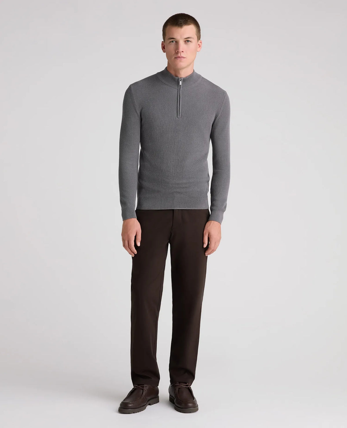 Remus Uomo Long Sleeve Half Zip Jumper - Grey