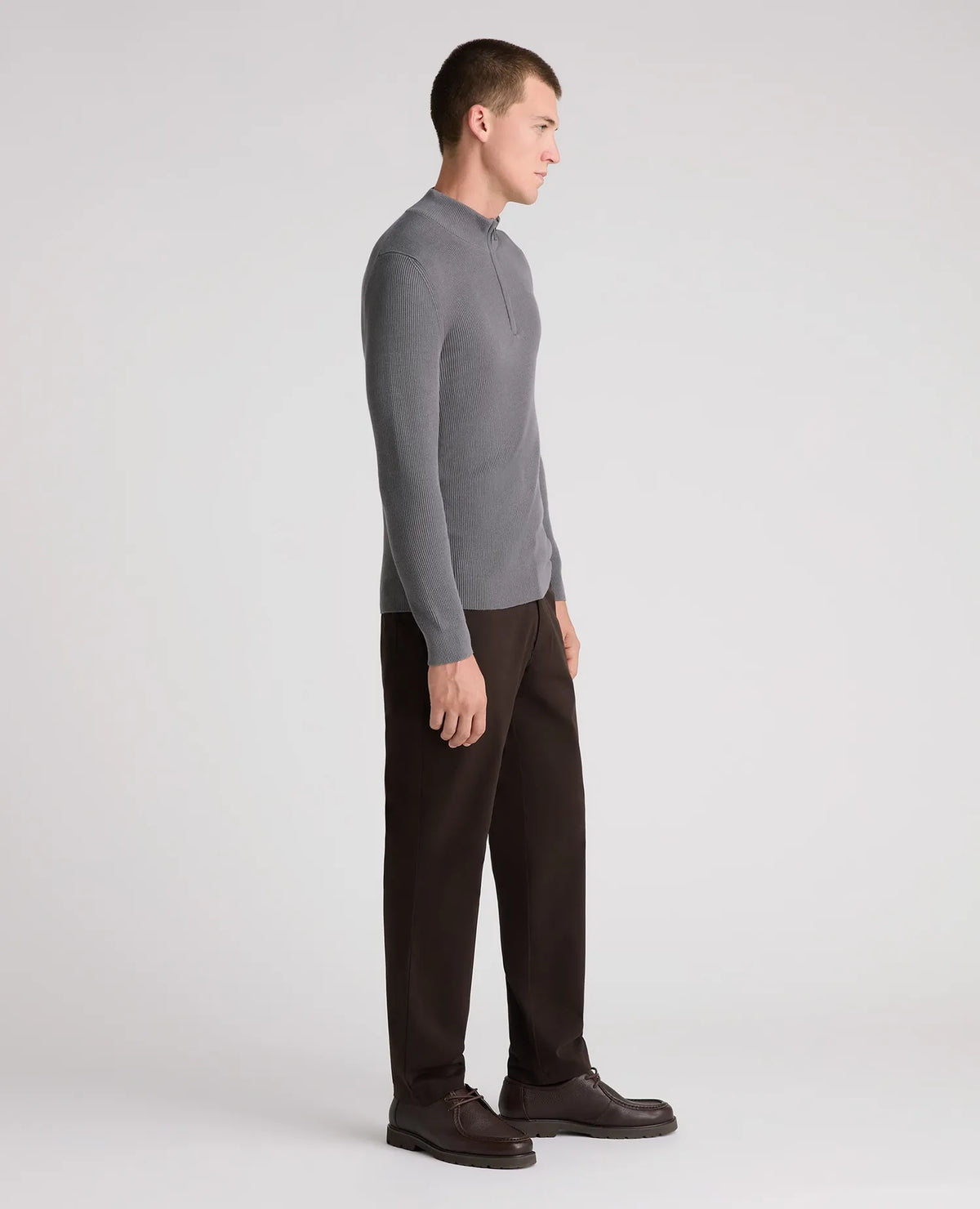 Remus Uomo Long Sleeve Half Zip Jumper - Grey