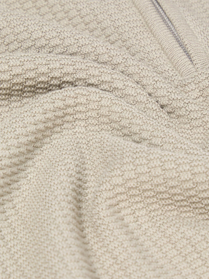 Remus Uomo Half Zip Knit Jumper - Cream