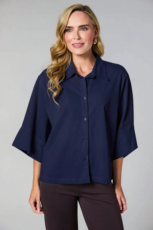 Deck Oversized Blouse - Navy