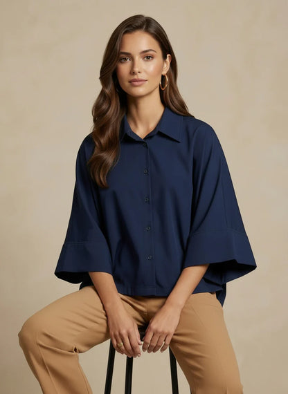 Deck Oversized Blouse - Navy