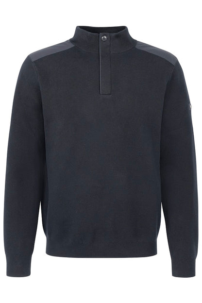 Bugatti Button 1/2 Zip Troyer Knit - Navy