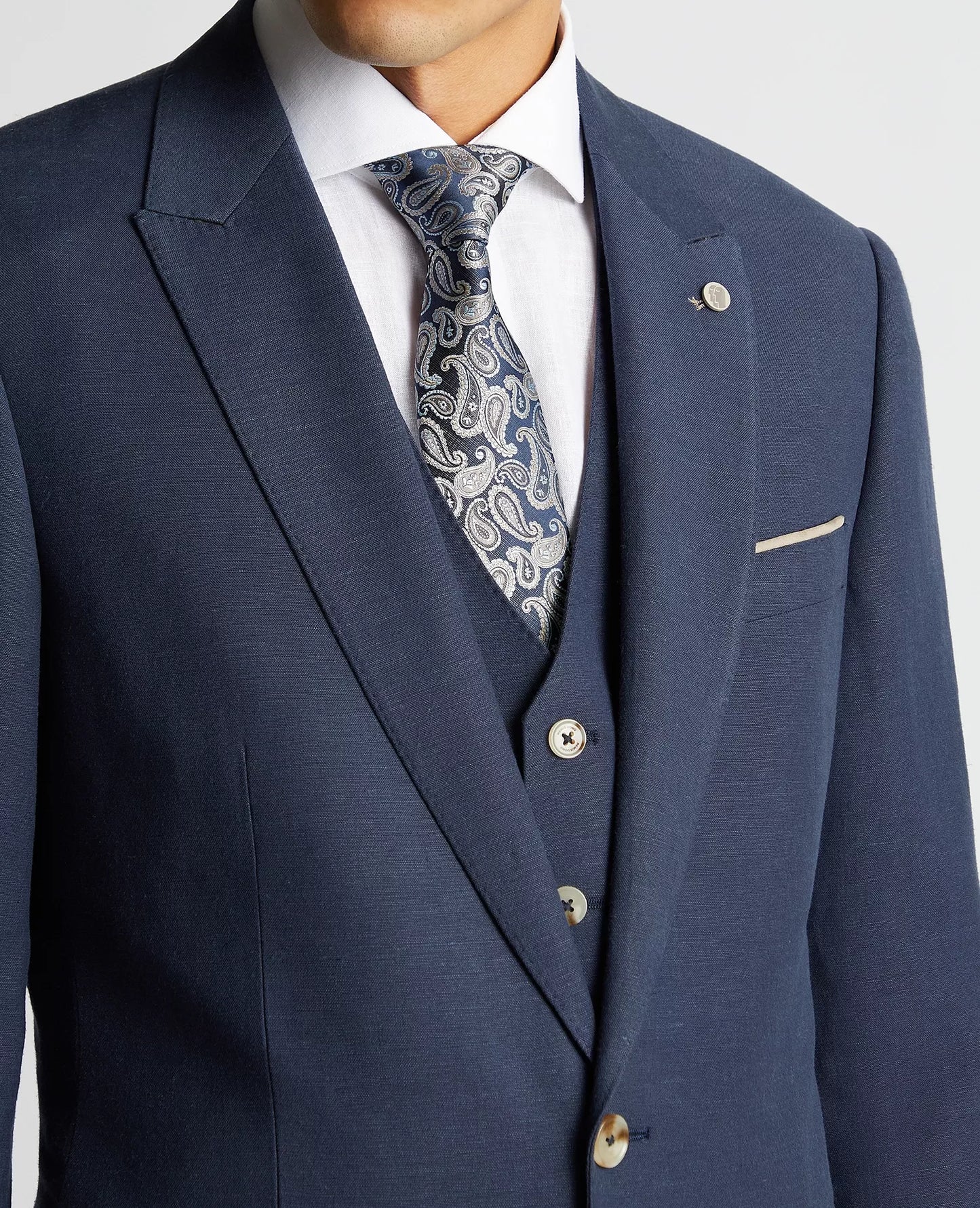 Remus Uomo Peppe Linen Mix Suit Jacket  - Navy