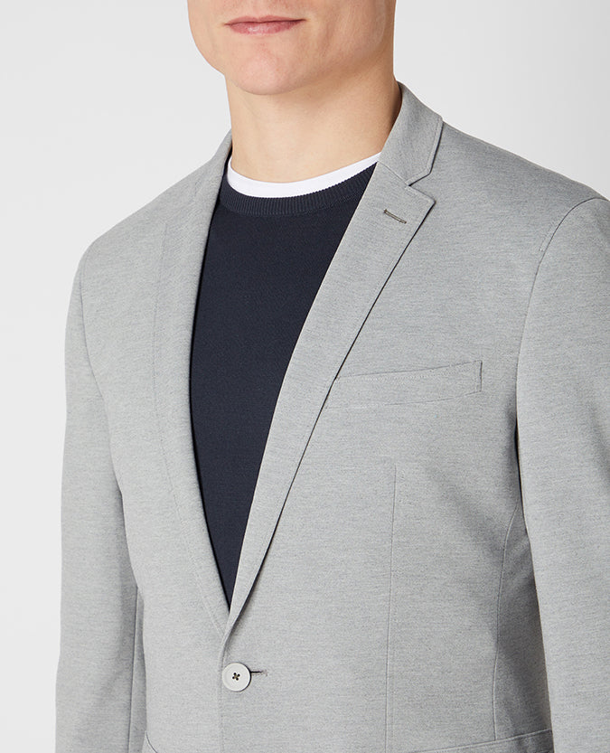 Remus Uomo Favian Slim Fit Cotton-Blend Stretch Jacket - Grey