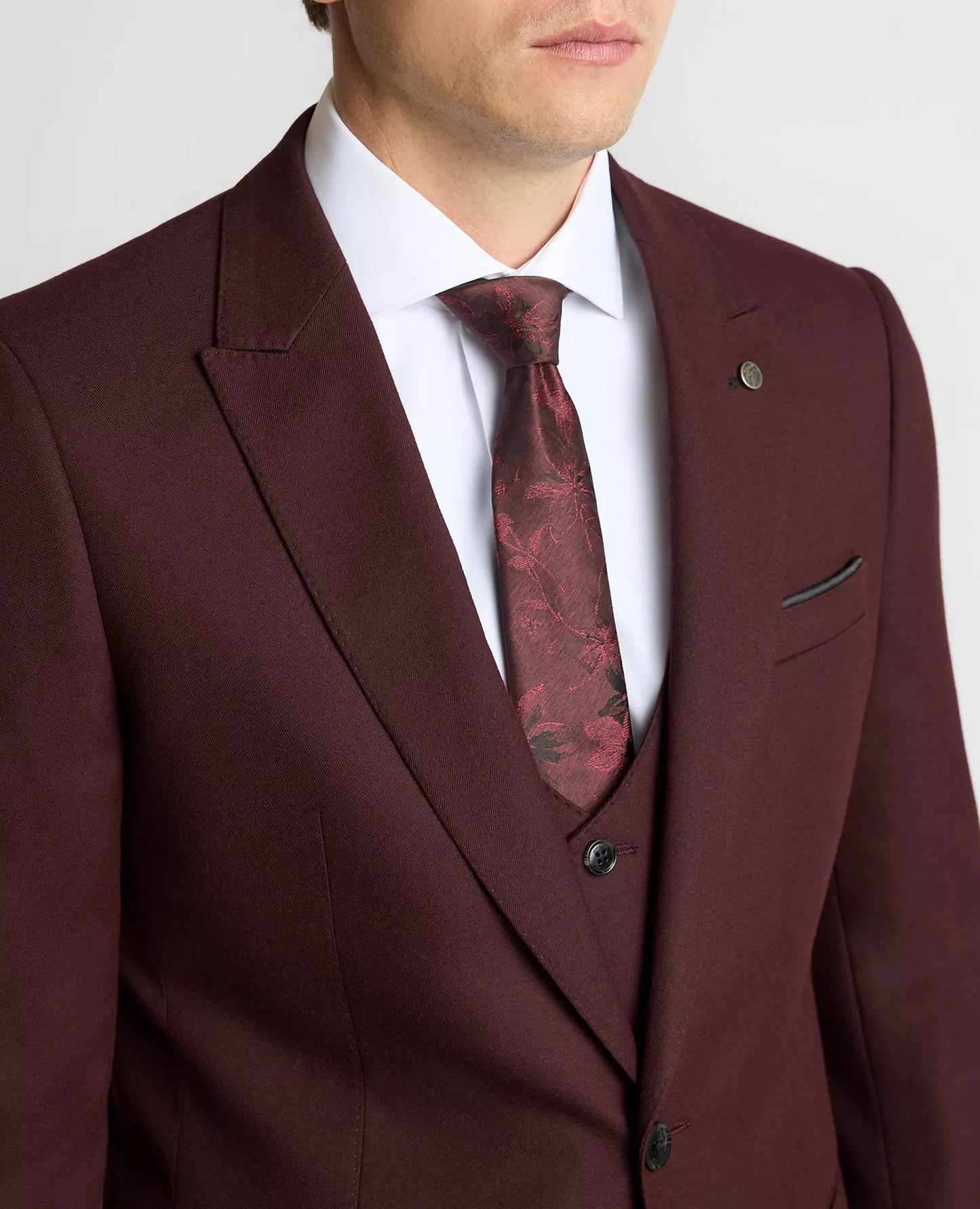 Remus Uomo Massa J Suit Jacket - Burgundy