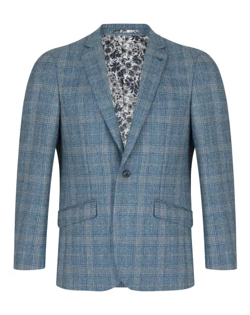 Daniel Grahame Bordeaux Blazer - Blue Check