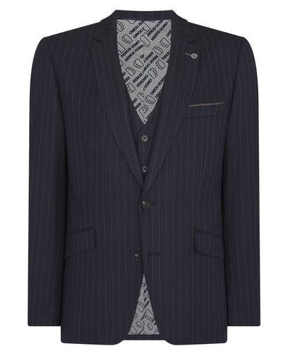 Remus Uomo Palucci 3pc Suit - Navy Pinstripe