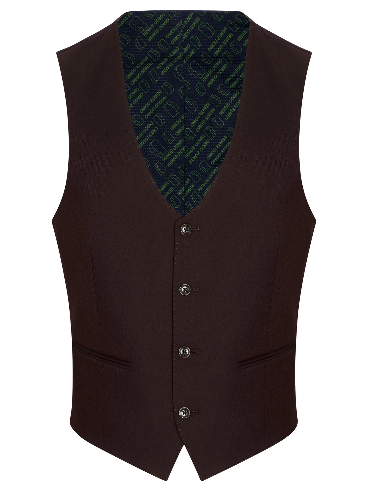Remus Uomo Massa J Slim Fit Waistcoat  - Burgundy