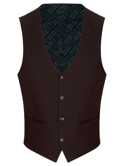 Remus Uomo Massa J Slim Fit Waistcoat  - Burgundy