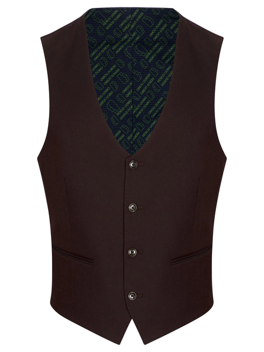 Remus Uomo Massa J Slim Fit Waistcoat  - Burgundy