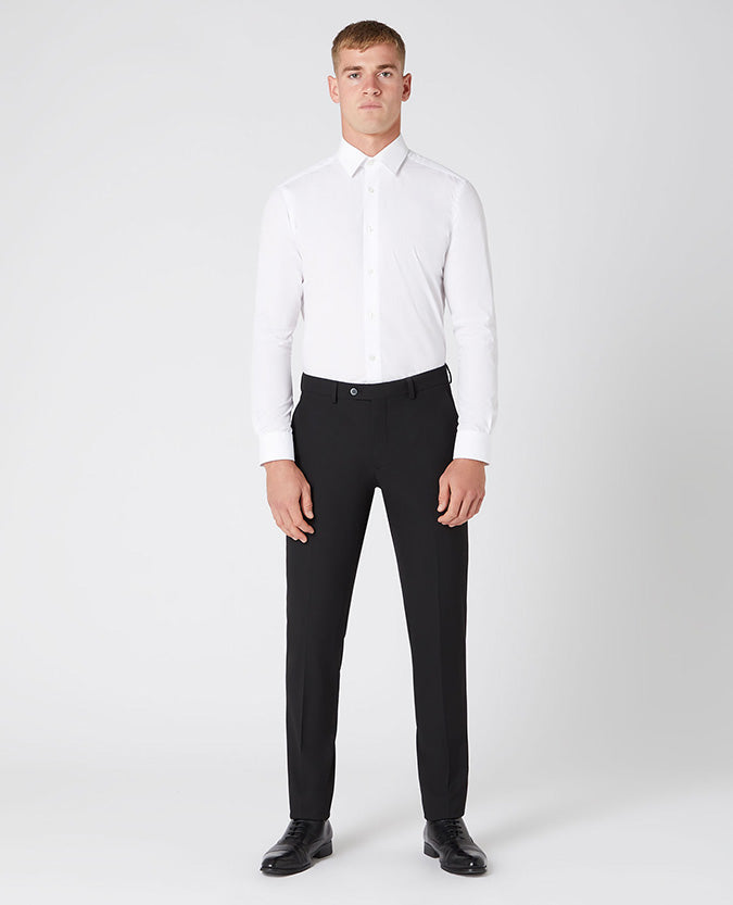 Remus Uomo Lazio Slim Leg Stretch Formal Trousers - Black 71660/00