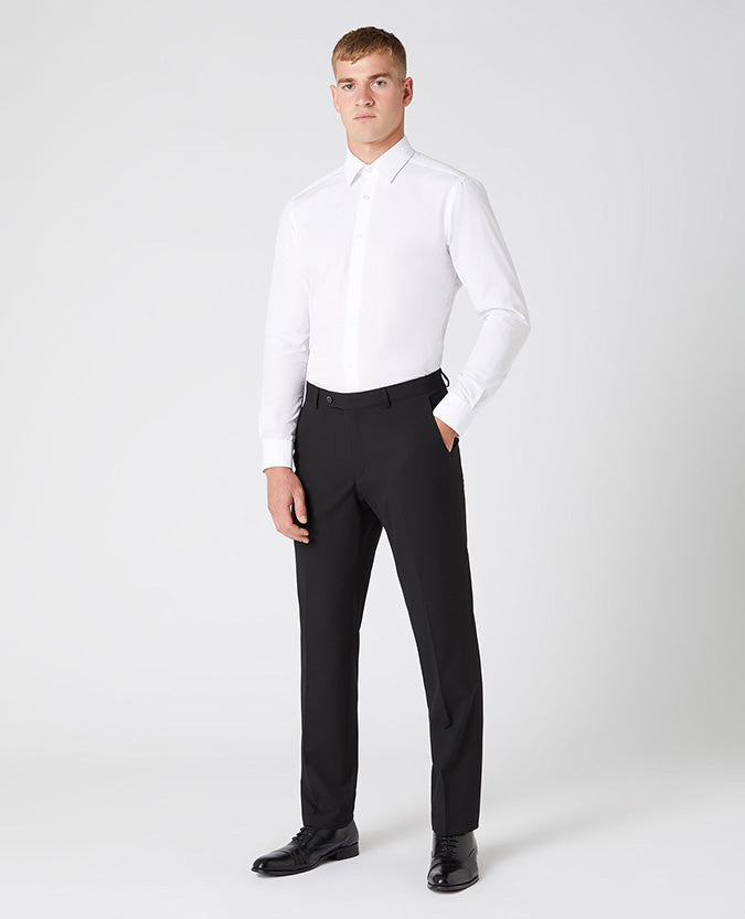 Remus Uomo Palucci Tapered Leg Stretch Formal Trousers - Black
