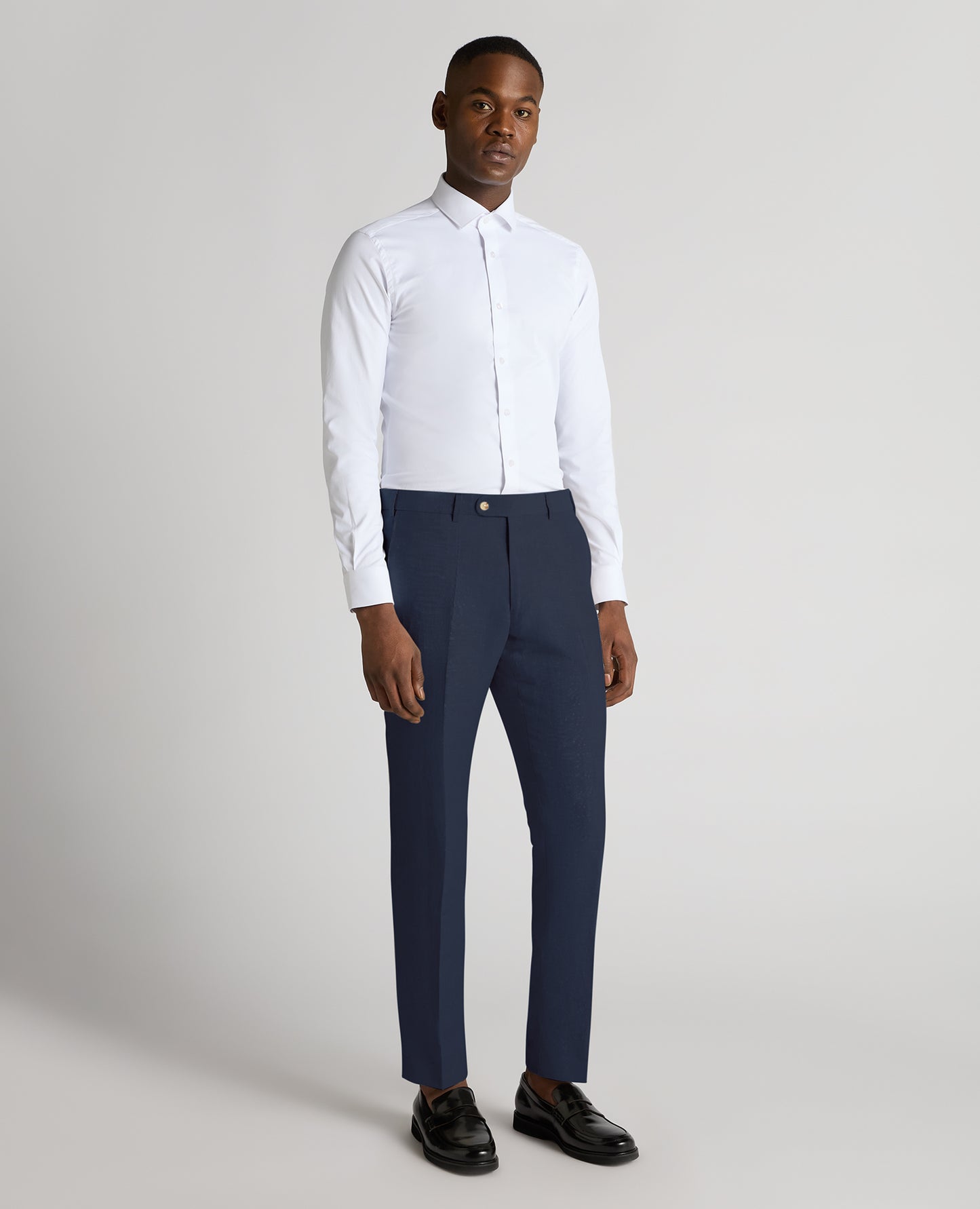 Remus Uomo Massa Linen Slim Fit Suit Trousers - Blue