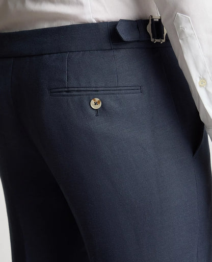 Remus Uomo Massa Suit Trousers Linen Mix Navy