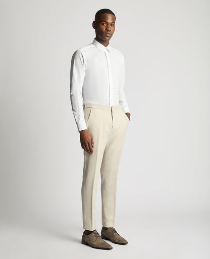 Remus Uomo Massa Linen Slim Fit Trousers - Stone