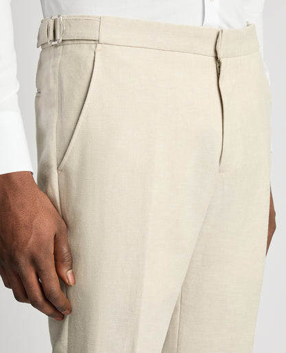 Remus Uomo Massa Linen Slim Fit Trousers - Stone