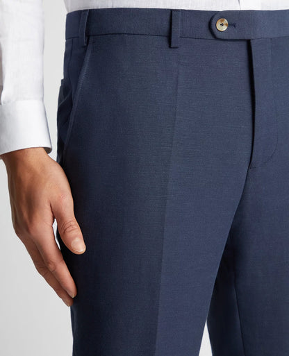 Remus Uomo Linen Mix Suit Trousers - Navy