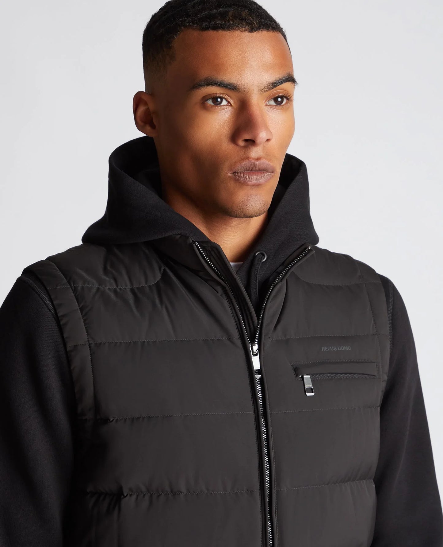 Remus Uomo Nate Quilted Gilet - Black