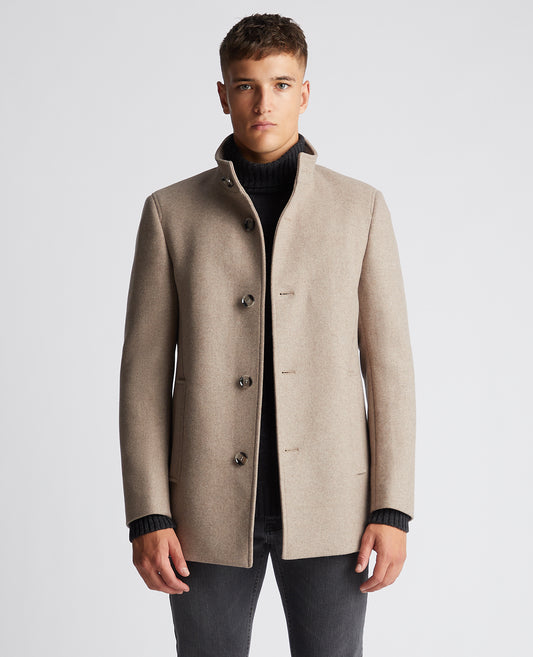 Remus Uomo Jonah Wool Coat - Oatmeal