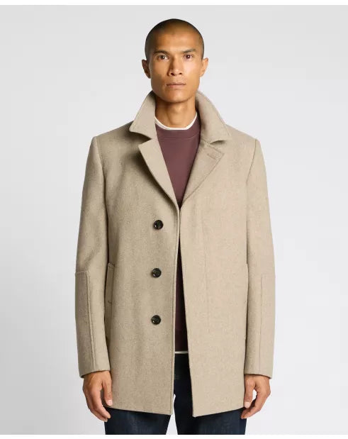 Remus Uomo Lochlan Overcoat - Biscuit