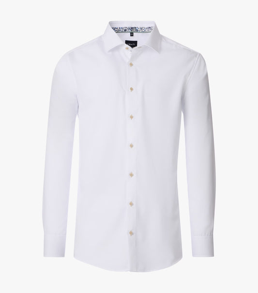 Venti Classic Shirt Plain Button Modern Fit - White