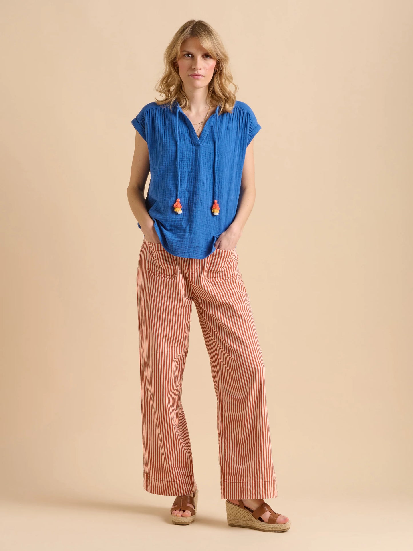 Brakeburn Ocean Blouse- Blue