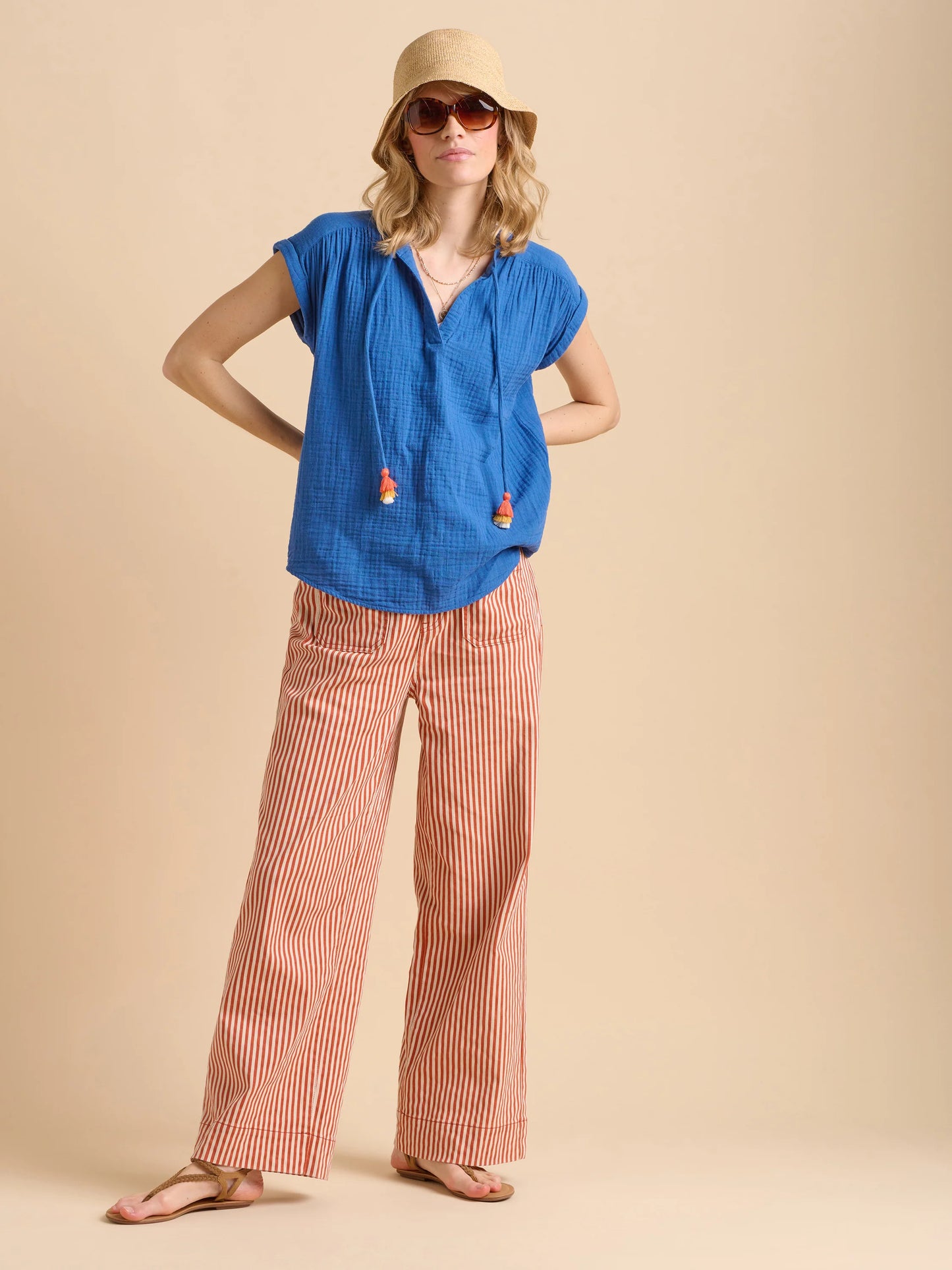Brakeburn Ocean Blouse- Blue