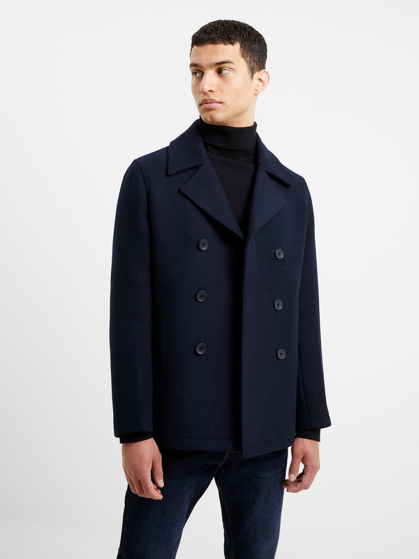 French connection wool blend 2025 double breasted pea coat