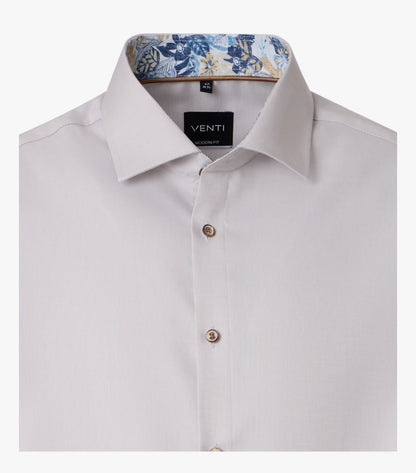 Venti Kent Modern Fit Shirt - Beige