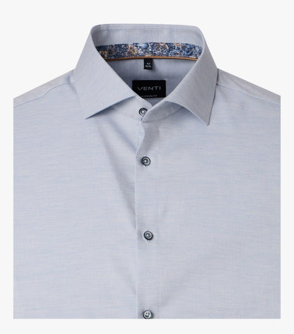 A light blue Venti men's dress shirt with a classic collar, button-down front, and a subtle textured weave, shown against a plain white background.