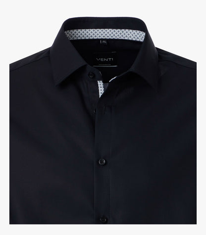 Venti Kent Modern Fit Shirt- Black Beauty