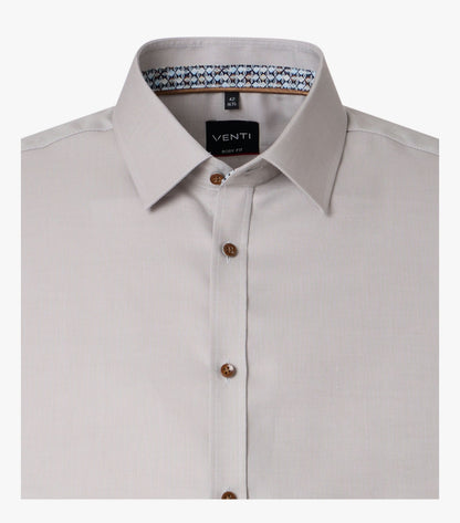 Venti Kent Body Fit City Shirt - Beige