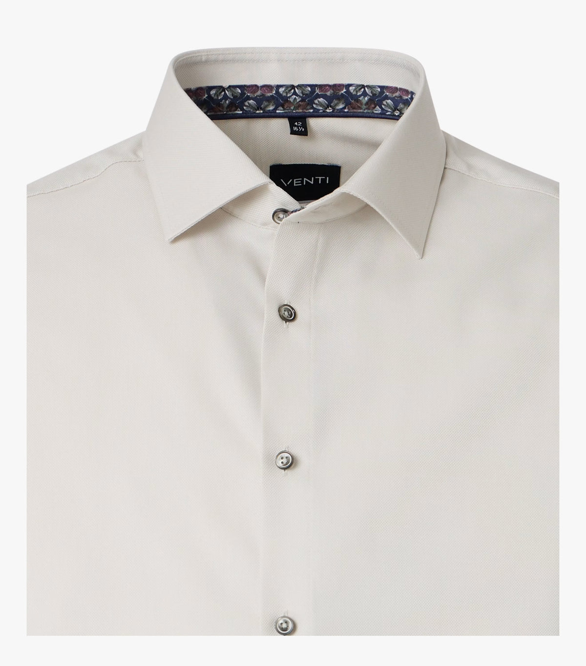 Venti Modern Fit Classic Shirt - Beige