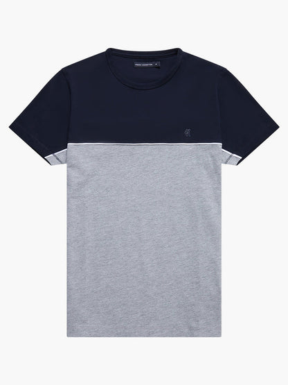 French Connection Block T-Shirt - Navy/Grey