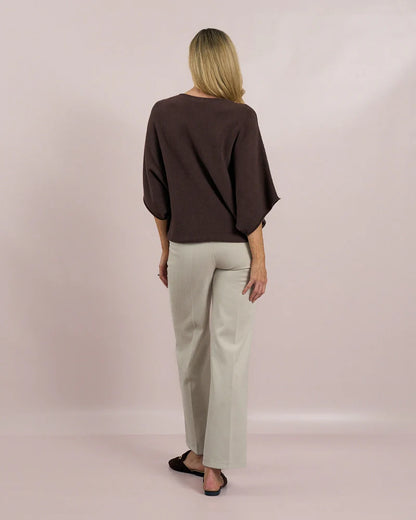 Deck Short Sleeved Batwing Knit - Choko