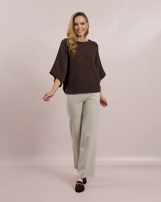 Deck Short Sleeved Batwing Knit - Choko