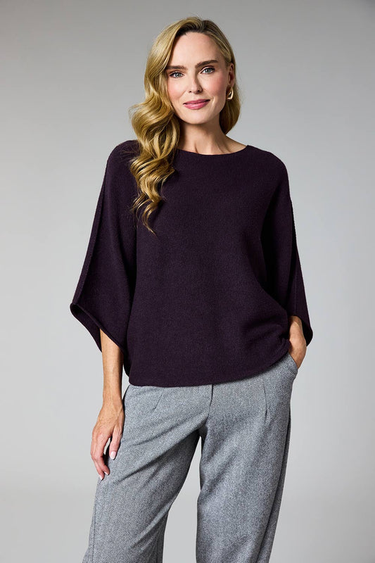 Deck Short Sleeve Batwing Knit - Mulberry