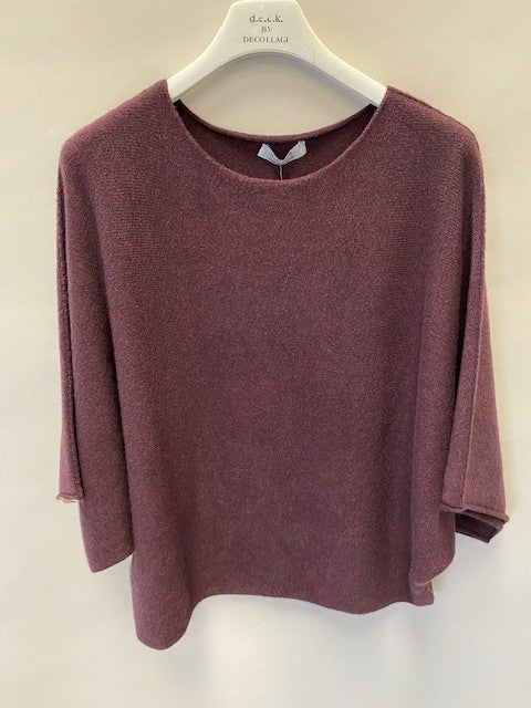 Deck Short Sleeved Batwing Knit - Mulberry