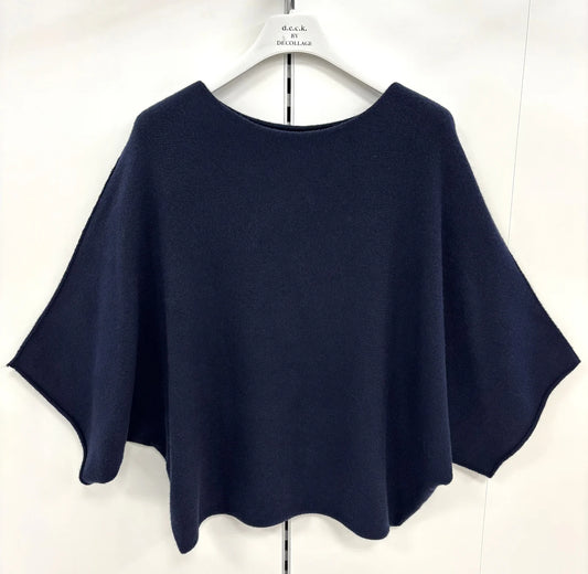 Deck Short Sleeve Batwing Knit - Navy