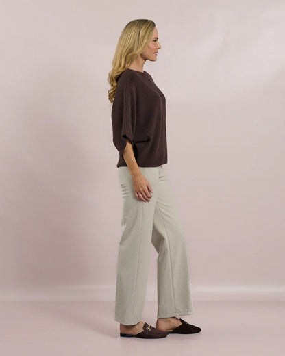 Deck Short Sleeved Batwing Knit - Choko