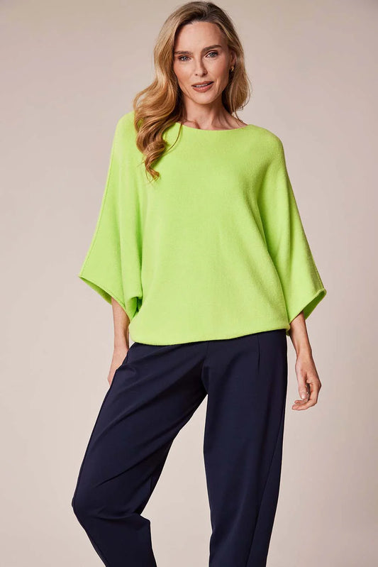 Deck Short Sleeve Batwing Knit - Lime