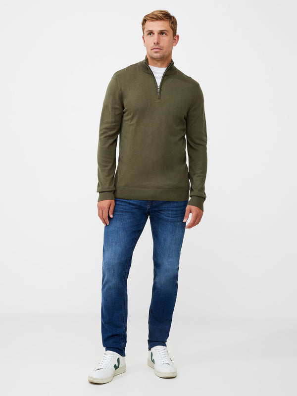 French Connection Half Zip Sweatshirt Ivy Green