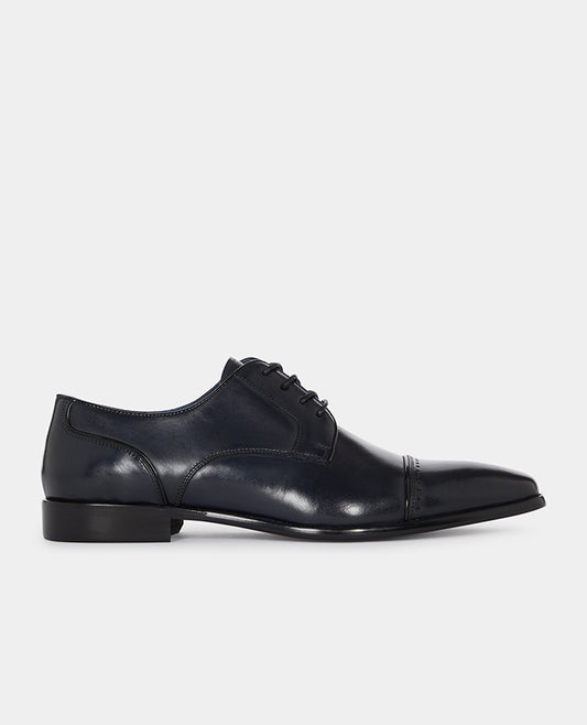 Remus Uomo Bonuci Leather Derby Shoe - Navy