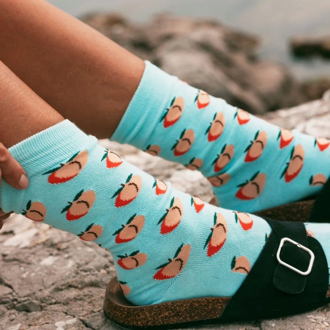 Swole Panda Bamboo Socks - Peach
