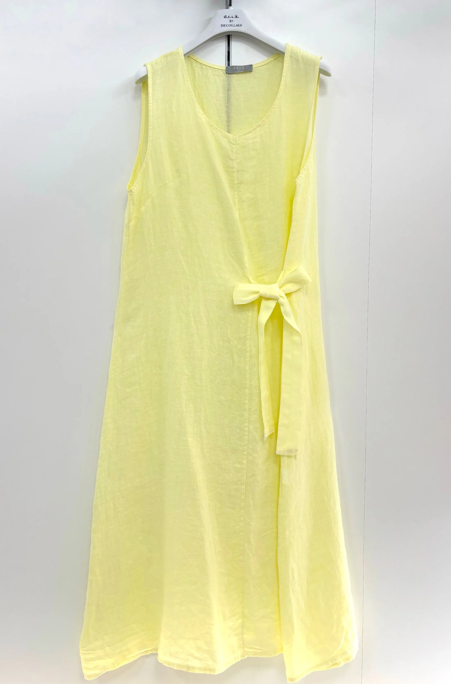 Deck Linen Bow Dress - Lemon