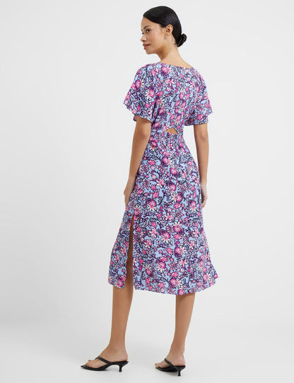 French Connection Delphine Cut-Out Back Midi Dress - Blue